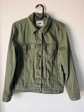 Khaki Green Jacket Size M 100% Cotton